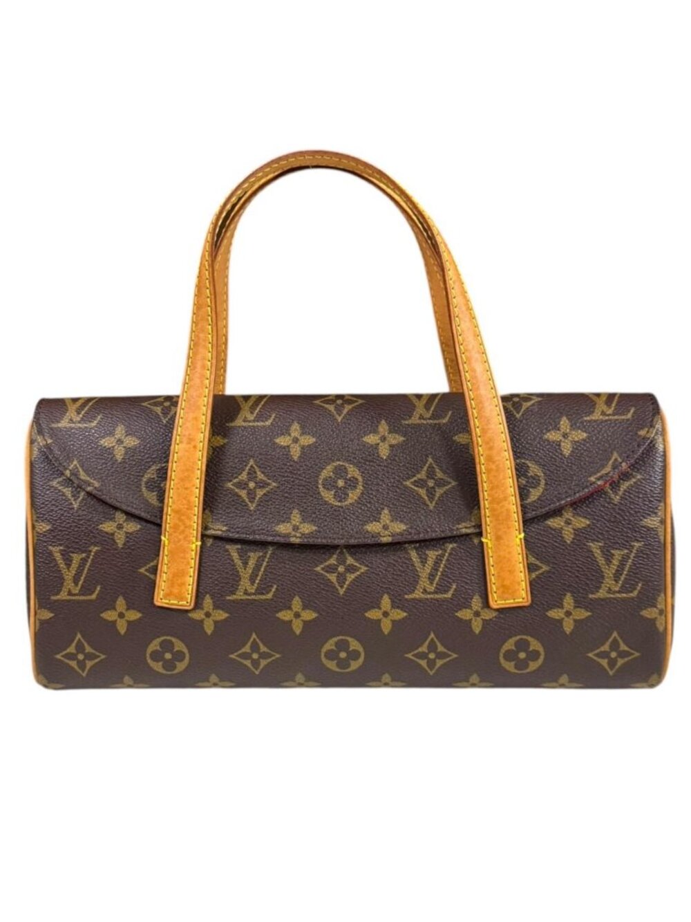Louis Vuitton Sonatine Monogram Handbag Canvas Brown Vintage